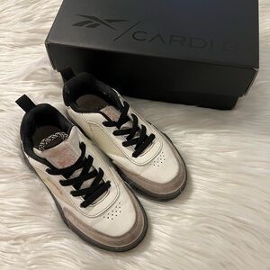 USED Cardi B Club C Shoes Reebok Toddler Size 10 Girls  Black Off White